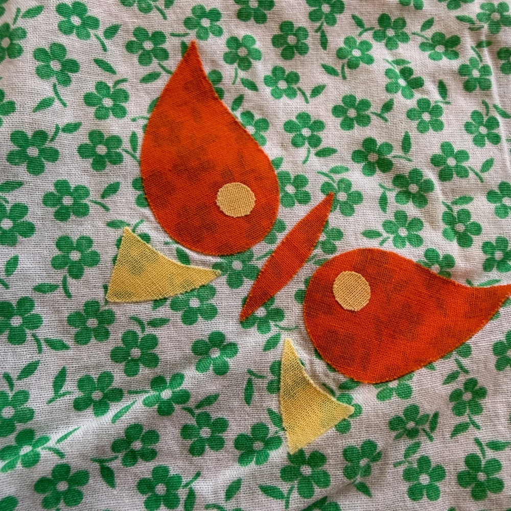 Vintage Floral Green and Orange girls Dress - Picture 4 of 9